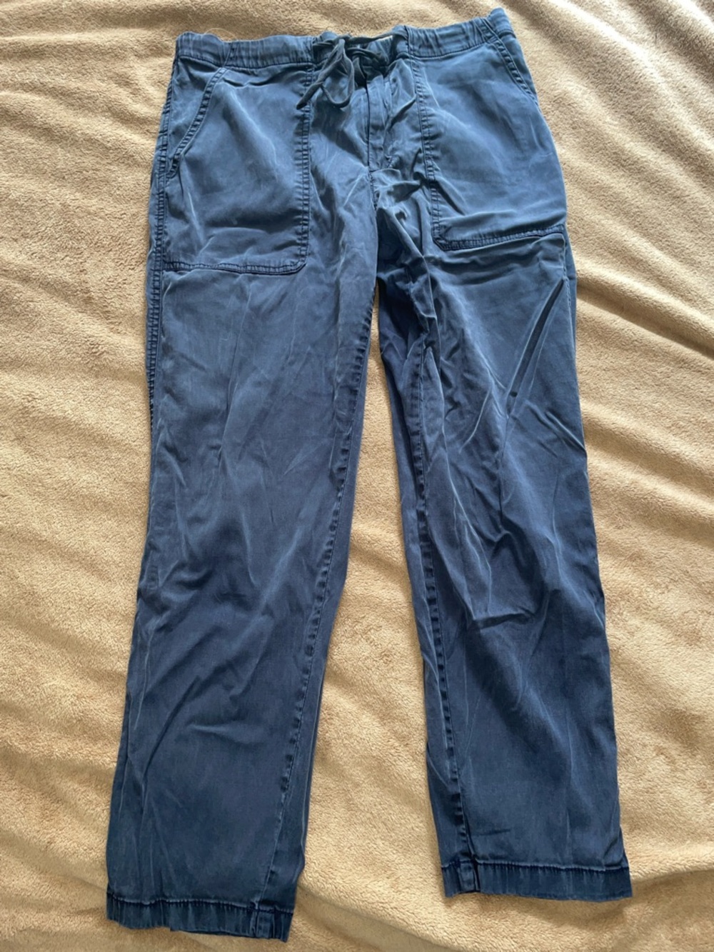LOFT Navy Drawstring Utility Pants